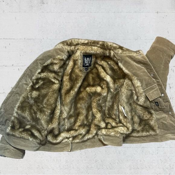 VTG Y2K Esprit Velveteen & Faux Fur Utility Jacket Retro Boho Earthy Size L - Picture 9 of 11